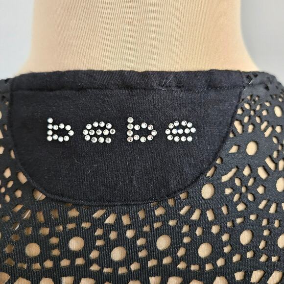 NEW Bebe Black Laser Cut Open Back Sleeveless Bling Maxi Dress Y2K ccasion - Picture 6 of 15